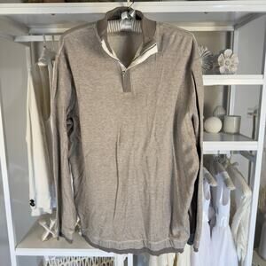 Banana Republlic Men’s size XL khaki tan 1/2 zip pullover # 3625